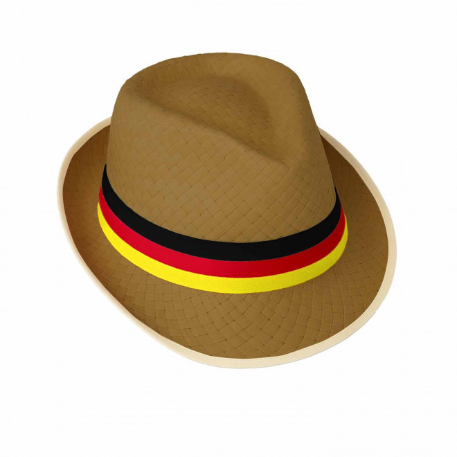 CHAPEAU PAILLE EU PERSONNALISABLE 'BRAZ KIDS' - paille foncée/allemagne