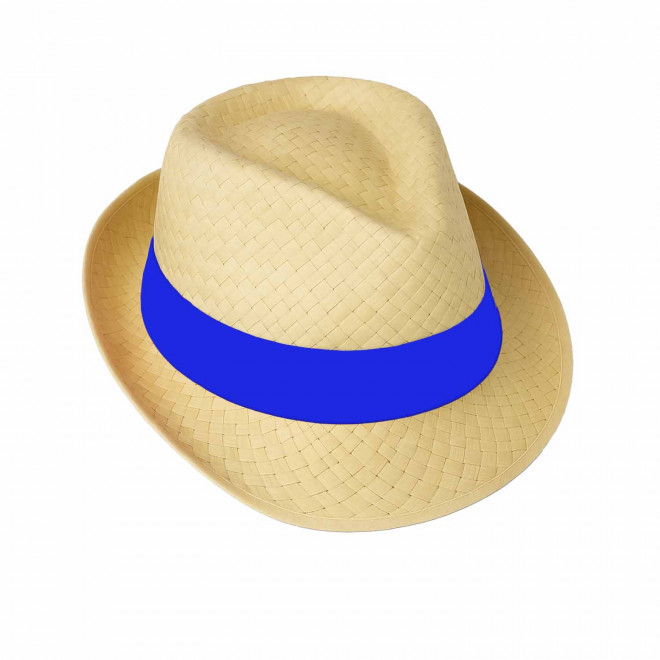 CHAPEAU PAILLE EU PERSONNALISABLE 'BRAZ KIDS' - paille claire/bleu