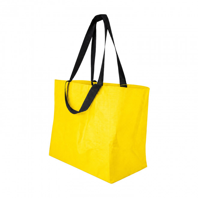 SAC SHOPPING DOUBLE ANSE LAMINE PERSONNALISABLE 'PESCARO' - jaune