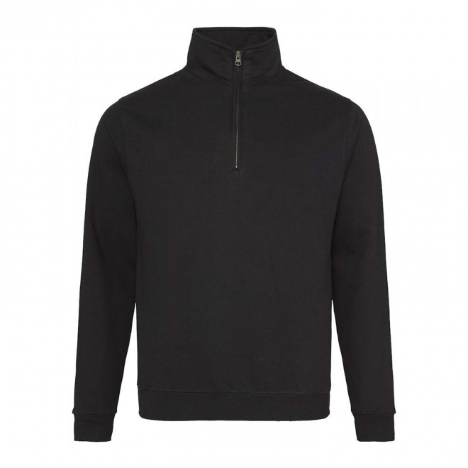 SWEAT-SHIRT PERSONNALISABLE DEMI-ZIP MIXTE 'HOODA' - noir