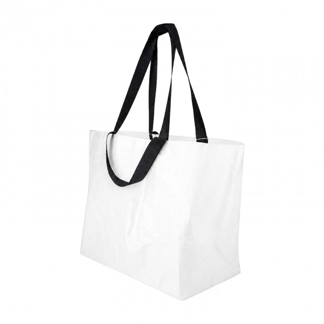 SAC SHOPPING DOUBLE ANSE LAMINE PERSONNALISABLE 'PESCARO' - blanc
