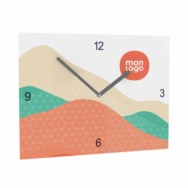 HORLOGE MURALE PERSONNALISABLE 'HAROE RECTANGLE' - argenté