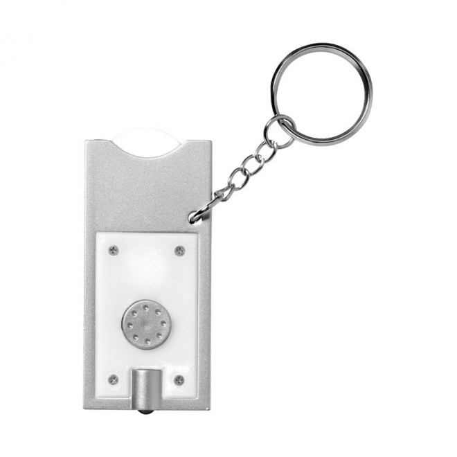 EXPRESS 72H - PORTE-CLÉS LAMPE JETON PERSONNALISÉ 'ALLEGRO'  - blanc