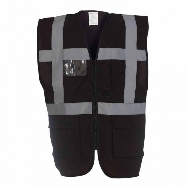 GILET SECURITE PERSONNALISABLE 'BERLIN RPET' - noir