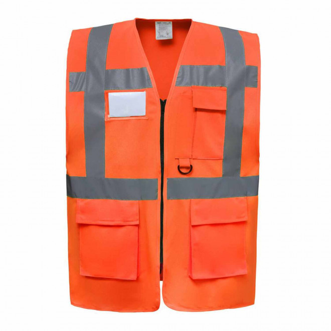 GILET SECURITE PERSONNALISABLE 'BERLIN RPET' - orange