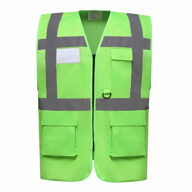 GILET SECURITE PERSONNALISABLE 'BERLIN RPET' - citron vert