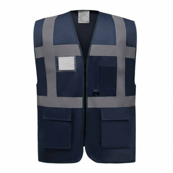GILET SECURITE PERSONNALISABLE 'BERLIN RPET' - bleu marine