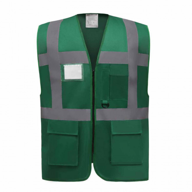 GILET SECURITE PERSONNALISABLE 'BERLIN RPET' - vert