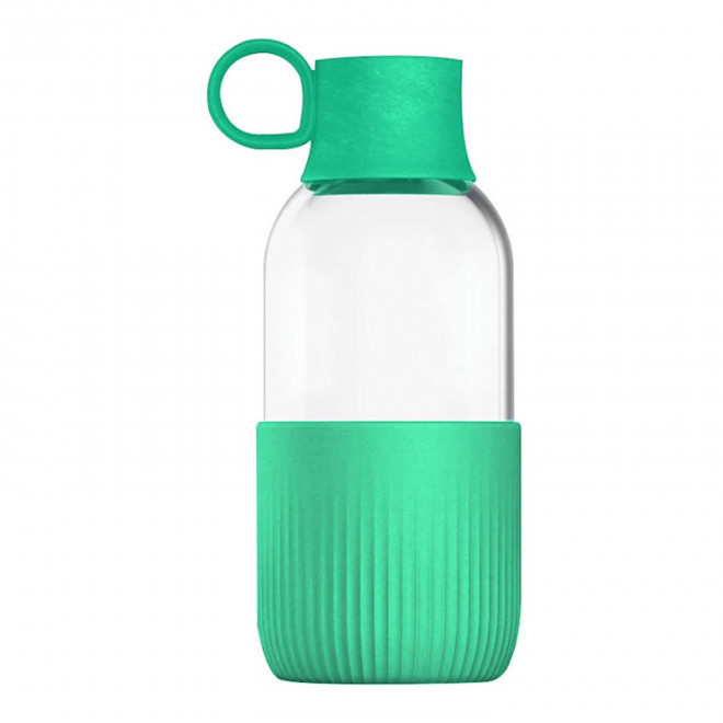 GOURDE TRANSPARENTE 500 ML PUBLICITAIRE EN VERRE 'GOBI INDOOR' - vert forêt