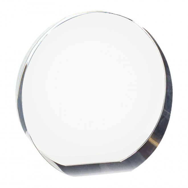 TROPHÉE PERSONNALISÉ ROND 'AWARD' AVEC GRAVURE - verre transparent
