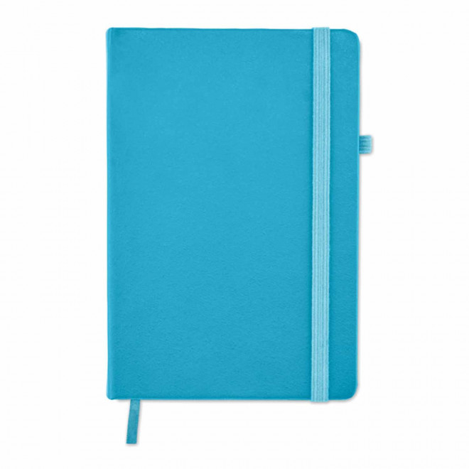 CARNET PUBLICITAIRE A5 EN PLASTIQUE RECYCLÉ 'LUGGATE PLUS' - bleu turquoise