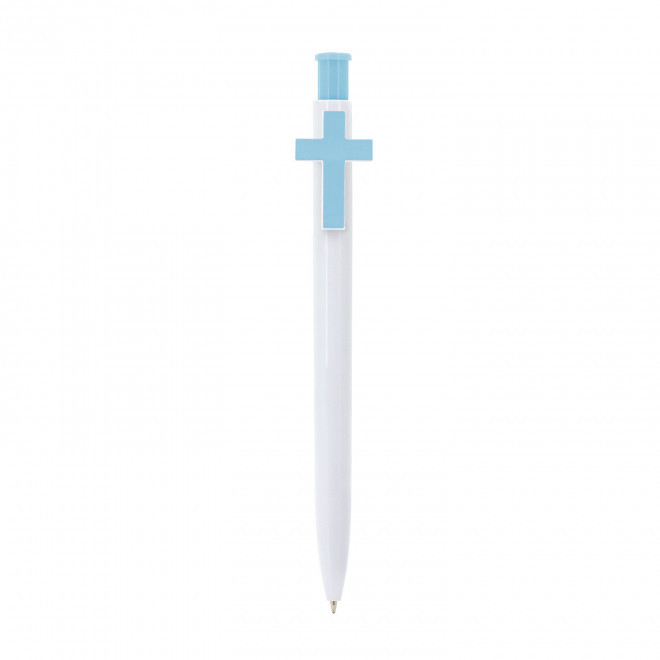 STYLO PERSONNALISABLE 'BENITA' - blanc/bleu clair