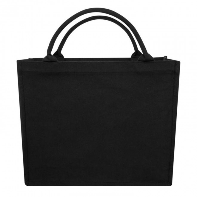 SAC SHOPPING PERSONNALISABLE RECYCLE 500G/M² 'AVOLA' - noir