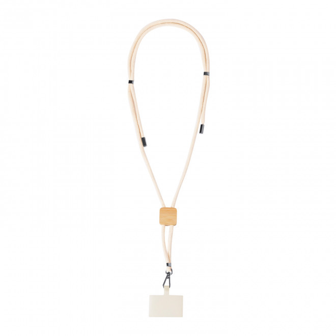 CORDON TOUR DE COU PERSONNALISABLE TELEPHONE 'NURAS COTON' - carré