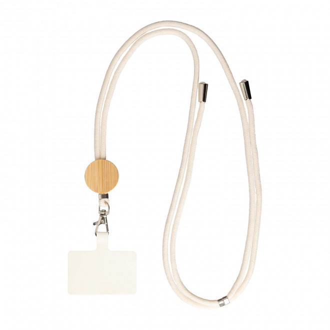 CORDON TOUR DE COU PERSONNALISABLE TELEPHONE 'NURAS COTON' - rond