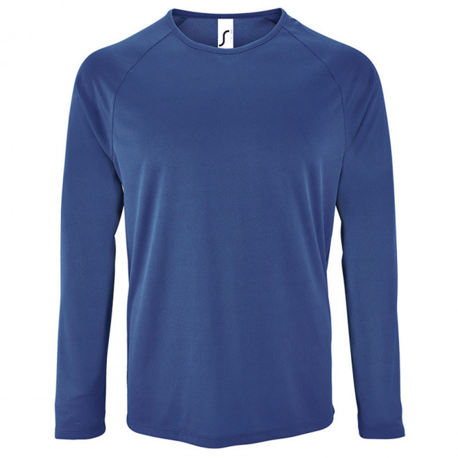 TEE-SHIRT RESPIRANT MANCHES LONGUES PERSONNALISABLE HOMME 'KOURY' 140 GR/M² - bleu royal