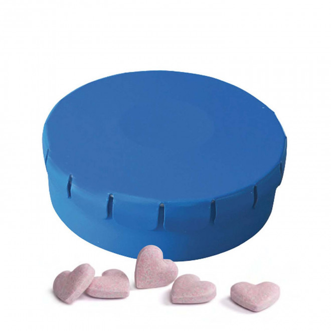 BOITE A BONBONS COEUR PERSONNALISABLE 'CLIC CLAC' - bleu clair mat