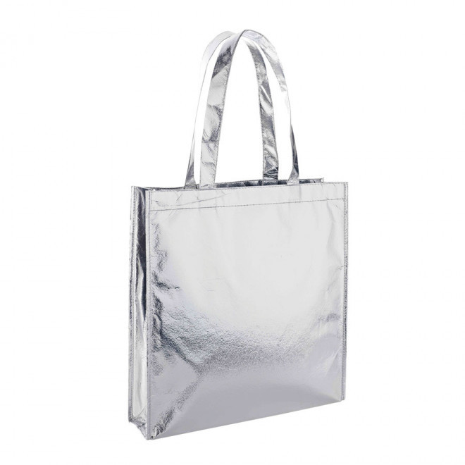SAC SHOPPING BRILLANT SOUFFLET 'GLITTER' - argenté