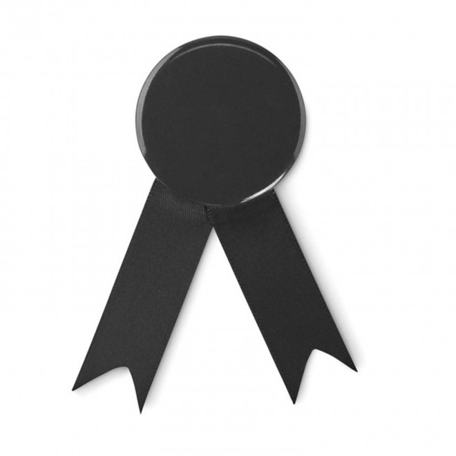 RUBAN BROCHE AVEC EPINGLETTE PERSONNALISABLE 'HOLAK' - noir