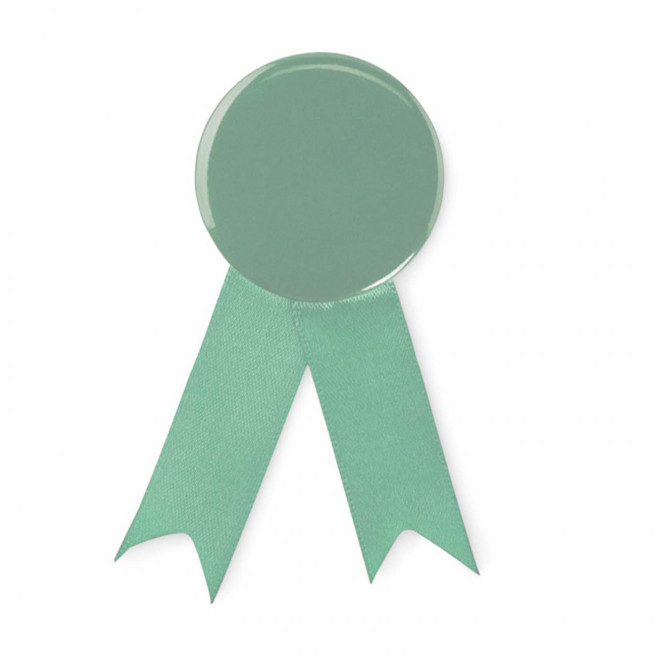 RUBAN BROCHE AVEC EPINGLETTE PERSONNALISABLE 'HOLAK' - vert