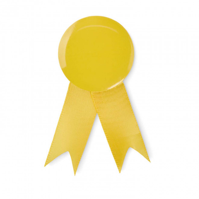RUBAN BROCHE AVEC EPINGLETTE PERSONNALISABLE 'HOLAK' - jaune