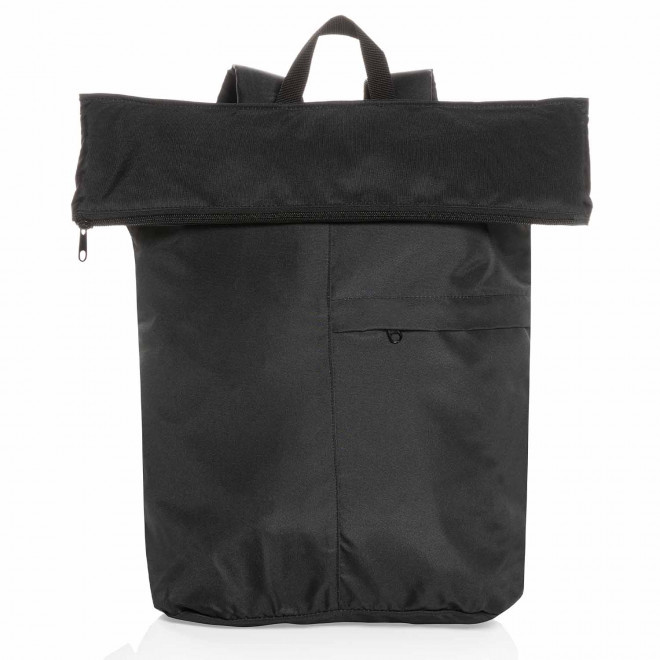 SAC A DOS PERSONNALISABLE PLIABLE EN RPET 'HARDINE BACK' - noir