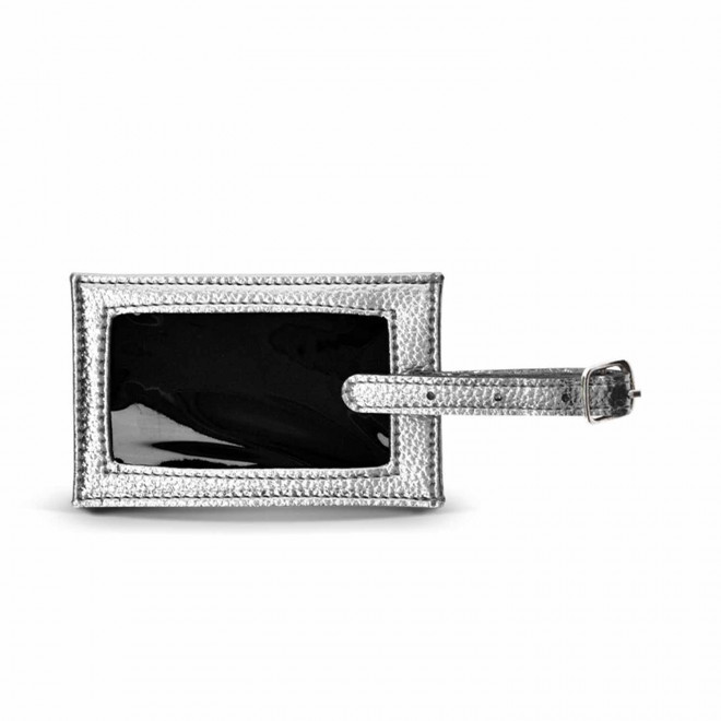 ETIQUETTE DE BAGAGE PERSONNALISABLE 'GLOSSY VIAJE' - argenté
