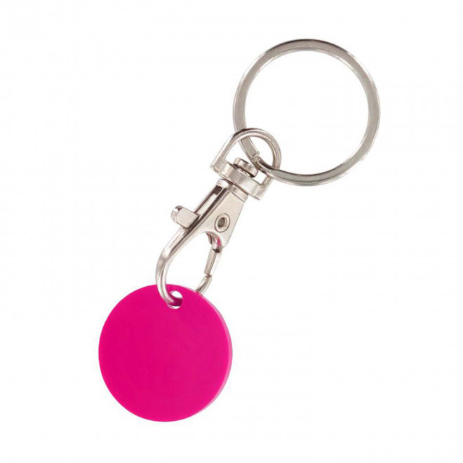 RAPIDE 4J - PORTE-CLÉS MOUSQUETON AVEC JETON PERSONNALISABLE 'SEGNO' - fuchsia