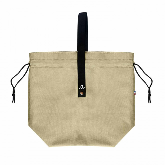 SAC COTON PERSONNALISABLE DEJEUNER MIF 150 GR/M² 'MAEL' - beige/noir