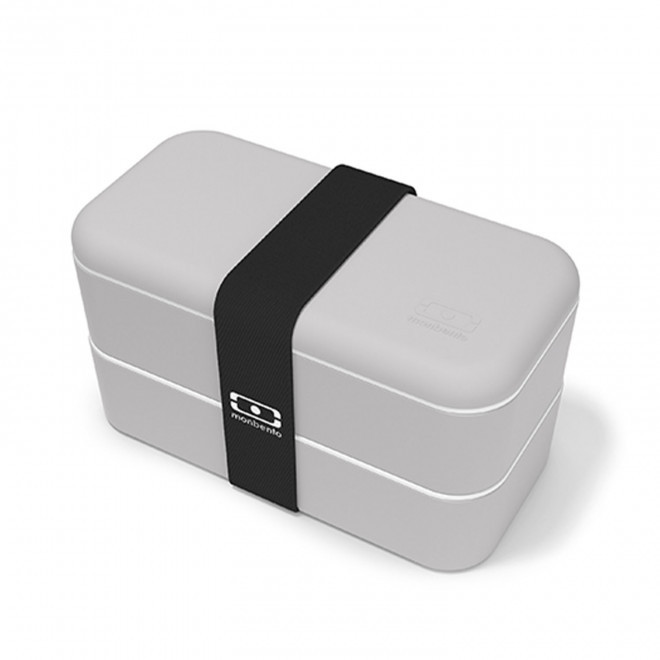 LUNCH BOX PERSONNALISABLE MB® ESSENTIAL 'OLBYA' - gris/noir