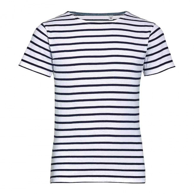TEE-SHIRT MARINIERE 'MILES KIDS' - blanc/marine