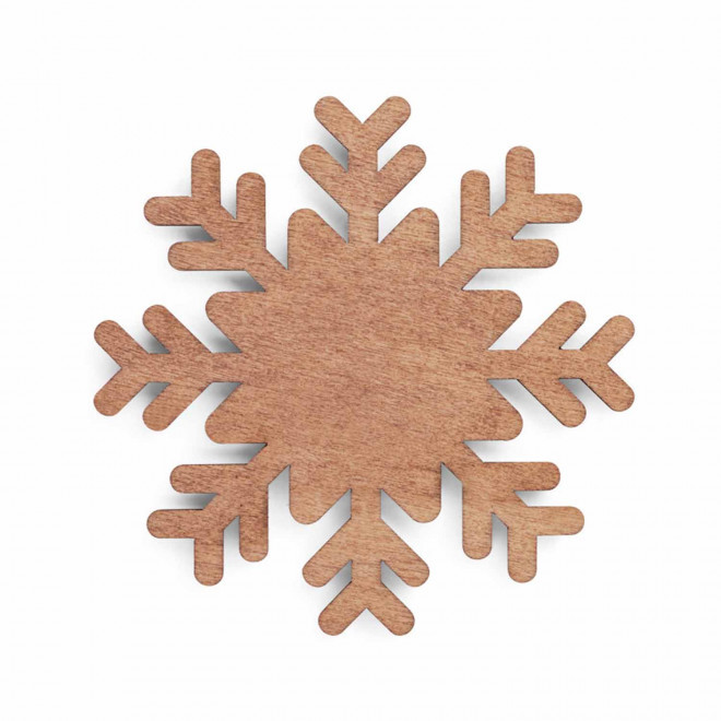 SET 4 DESSOUS DE VERRE PERSONNALISABLE FLOCON BOIS 'FLINGA' - bois