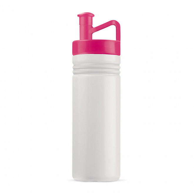 GOURDE DE SPORT PERSONNALISABLE 500ML OPAQUE BLANC 'GYM' - blanc/rose