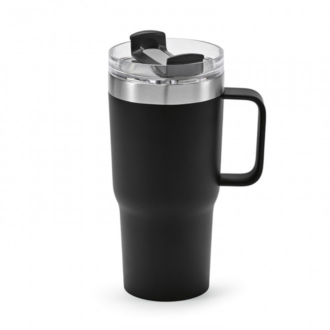 MUG PERSONNALISABLE ISOTHERME RECYCLE 580ML 'TENDENZO' - noir