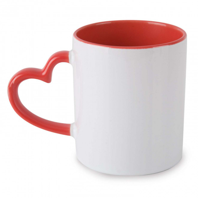 MUG ANSE COEUR PERSONNALISABLE 300ML 'COERU' - blanc/rouge