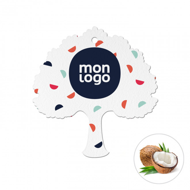 DESODORISANT VOITURE PERSONNALISABLE 'KENDO ARBRE' - noix de coco