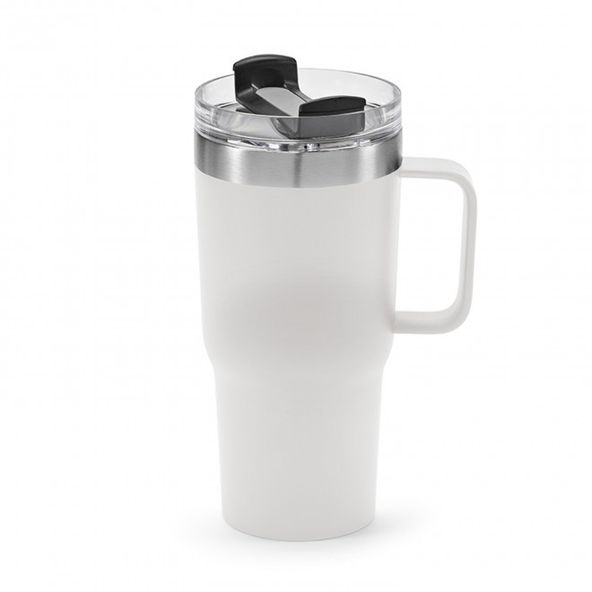 MUG PERSONNALISABLE ISOTHERME RECYCLE 580ML 'TENDENZO' - blanc