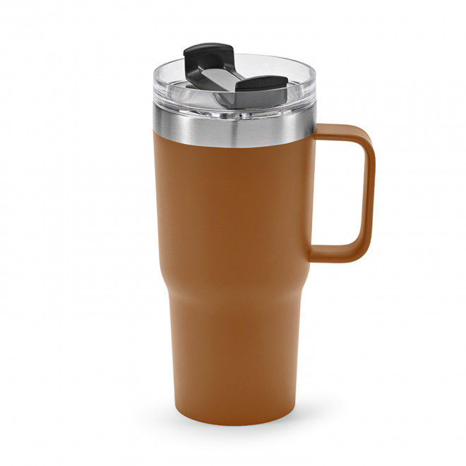 MUG PERSONNALISABLE ISOTHERME RECYCLE 580ML 'TENDENZO' - camel