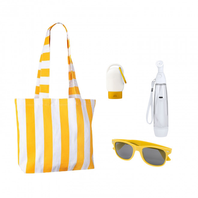 SET SAC ET ACCESSOIRES PERSONNALISABLE 'QUECALOR' - jaune