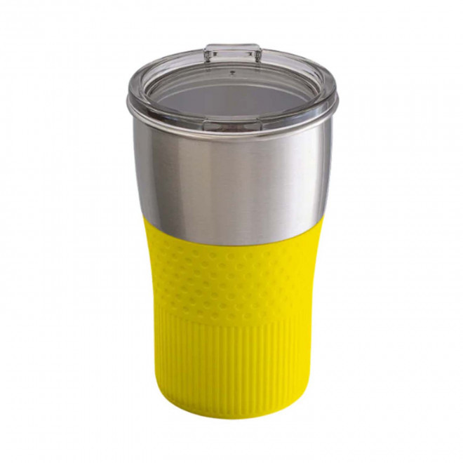 MUG PERSONNALISABLE EN ACIER RECYCLE 'CORPA' - jaune