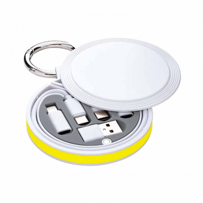 CABLE CHARGE 6 EN 1 PERSONNALISABLE 'RONDINO' - jaune