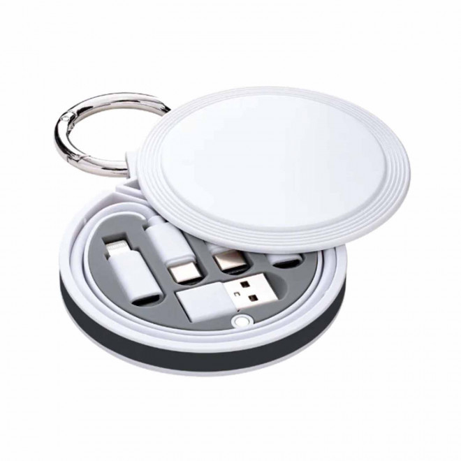 CABLE CHARGE 6 EN 1 PERSONNALISABLE 'RONDINO' - gris foncé