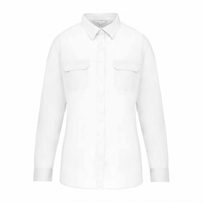 CHEMISE FEMME RETROUSSABLE PERSONNALISABLE 'EXPLORER ROLL' - blanc