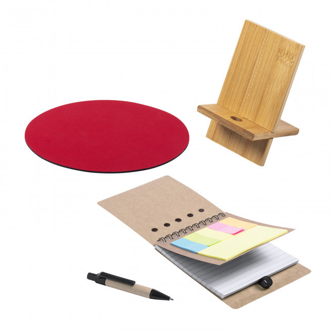 SET ACCESSOIRES DE BUREAU PERSONNALISABLE 'STARTERPACK' - rouge