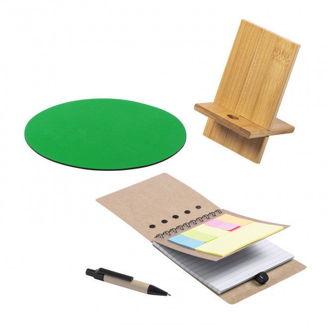 SET ACCESSOIRES DE BUREAU PERSONNALISABLE 'STARTERPACK' - vert