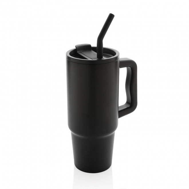 MUG ISOTHERME PERSONNALISABLE 900ML 'TENDENZI INOX' - noir