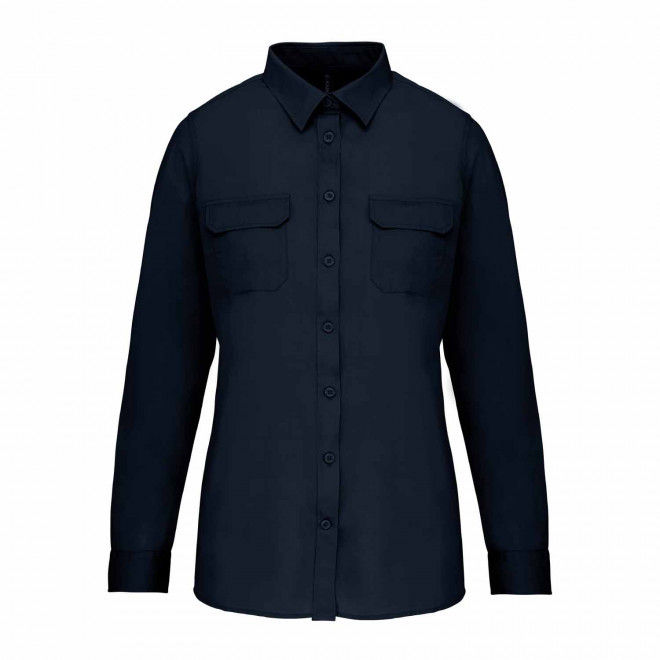 CHEMISE FEMME RETROUSSABLE PERSONNALISABLE 'EXPLORER ROLL' - bleu marine