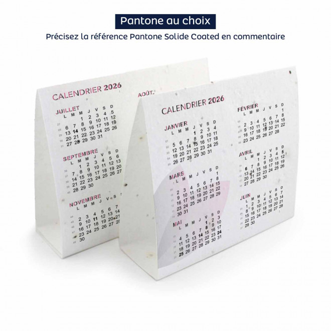 CALENDRIER PAPIER ENSEMENCÉ 'COQLA' - pantone