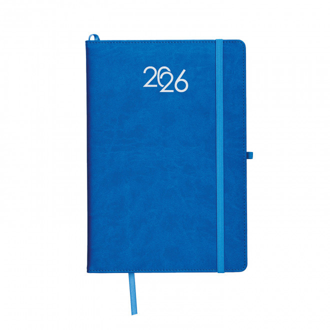 AGENDA SEMAINIER PERSONNALISABLE PU THERMOCOLLE 'GRAND LUGGI'  - bleu royal
