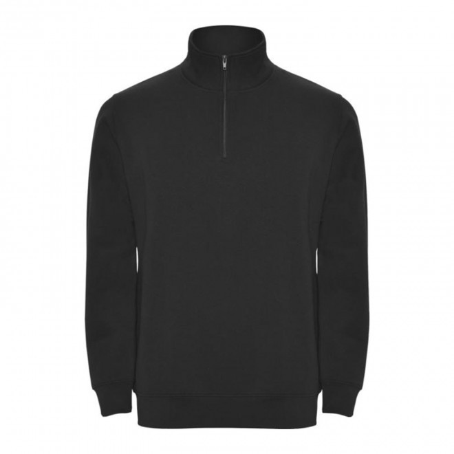 SWEAT-SHIRT MIXTE DEMI-ZIP PERSONNALISABLE 'RAPHAEL' - noir